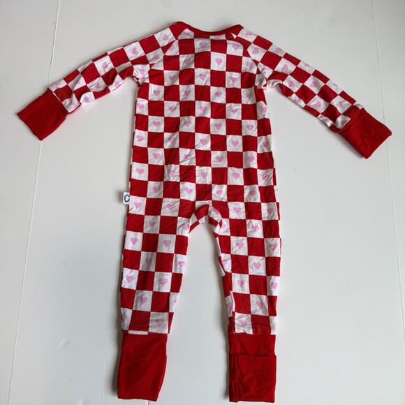 Dream Big Little Co Checkers & Hearts Dream Romper Sleeper 0-3 Months - Picture 11 of 11